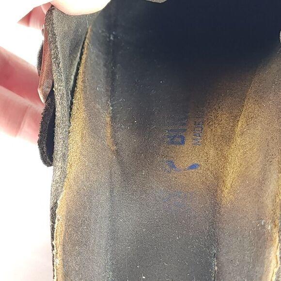 Birkenstock Women's Boston EU38 US7 Narrow Brown Suede Clog Mules Shoes - Picture 14 of 16